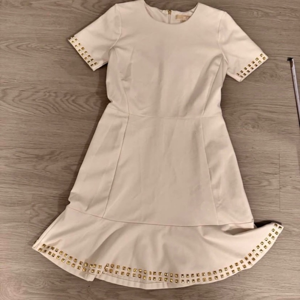 Michael Kors white cream dress sz M